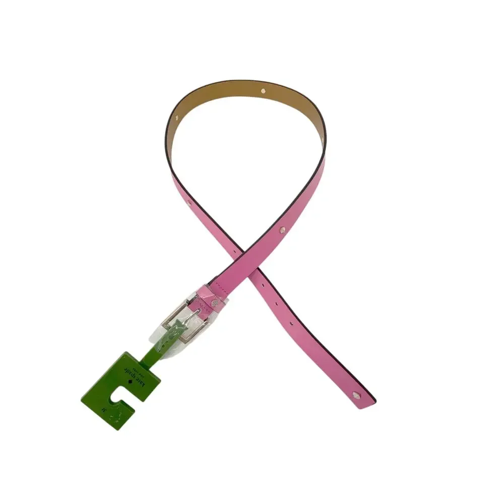 KATE SPADE New York Spade Belt in Rhododendron Grove / Pale Gold M